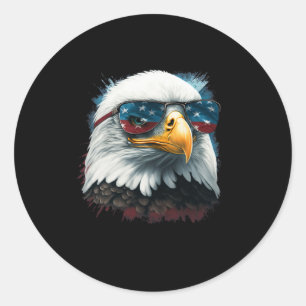 Bald Eagle Usa Flag Shirt 4th Of July Eagle Usa 1 Classic Round Sticker