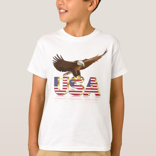 Bald eagle Usa flag T-Shirt (Front)