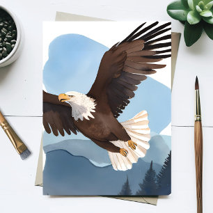 Bald Eagle Watercolor Painting Postcard