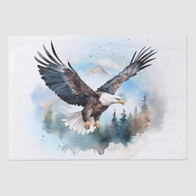 Bald Eagle Watercolor Tissue Paper (Front)