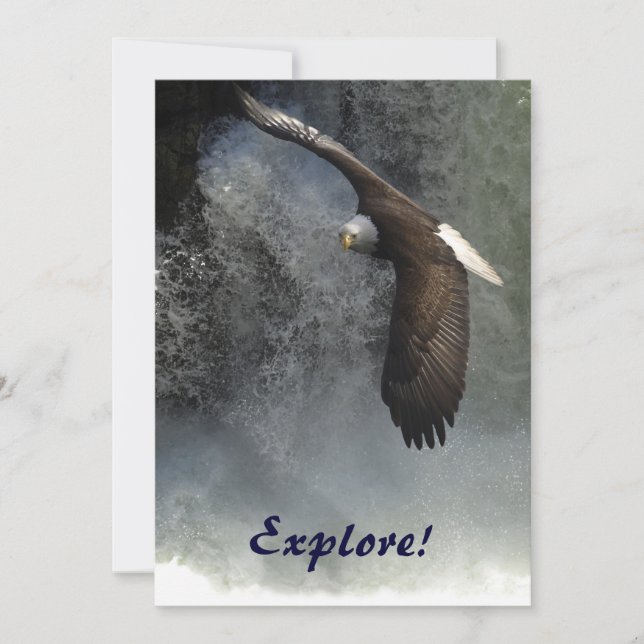 Bald Eagle & Waterfalls Invitation Cards (Front)
