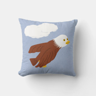 Bald Eagle Whimsical Cartoon Art Cushion
