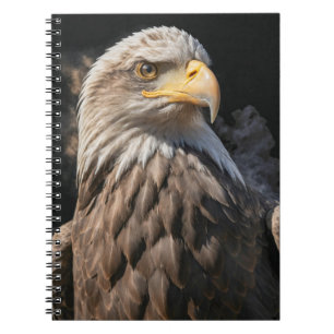 Bald Eagle Wild Animal Elegant Dramatic Portrait Notebook