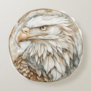 Bald Eagle Wild Tame and Timeless Collection Round Cushion
