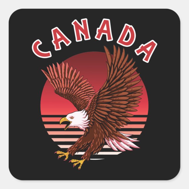 Bald Eagle Wildlife - Canada Square Sticker (Front)