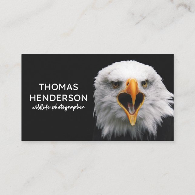 Bald Eagle Wildlife Photographer Business Card (Front)