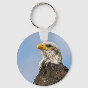 Bald Eagle Wildlife Portrait Art Key Ring