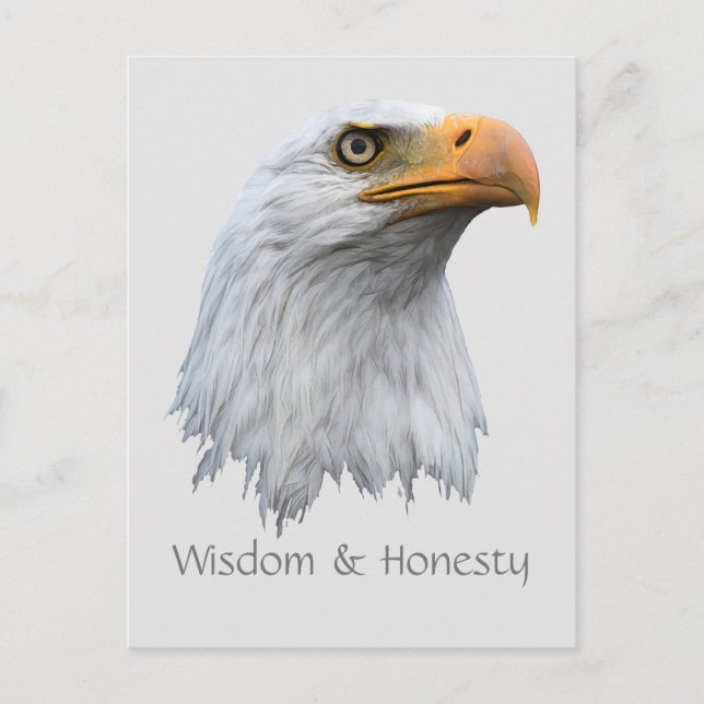 Bald Eagle Wisdom & Honesty customisable Postcard (Front)