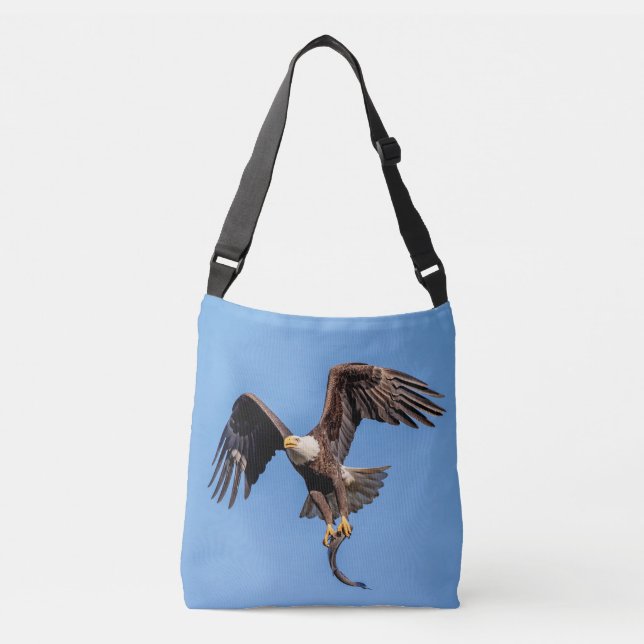 Bald Eagle with a fish Crossbody Bag (Front)