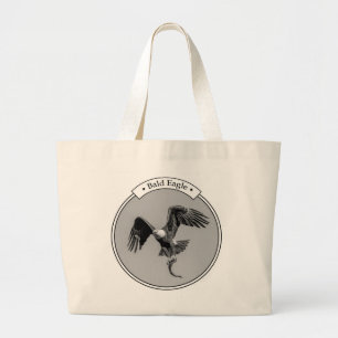 Bald Eagle with a fish Large Tote Bag