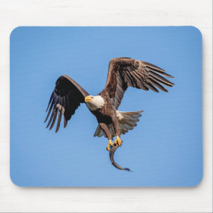 Bald Eagle with a fish Mouse Pad