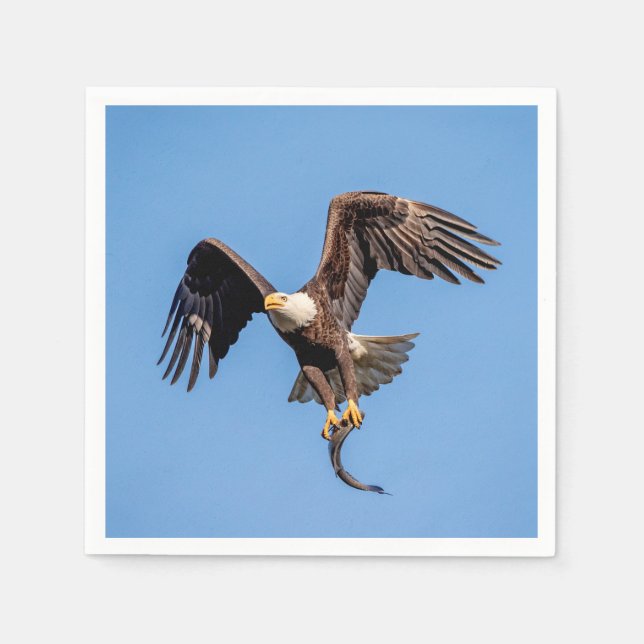 Bald Eagle with a fish Napkin (Front)