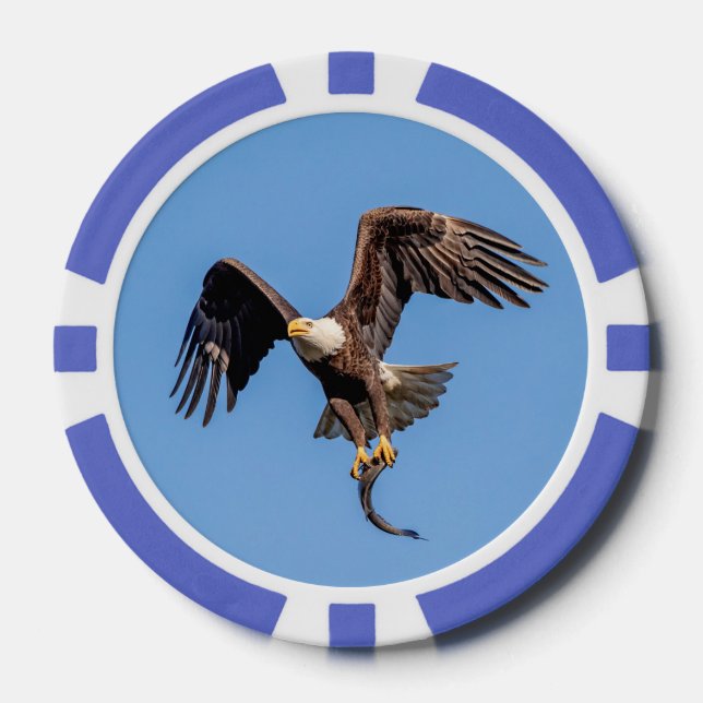 Bald Eagle with a fish Poker Chips (Front)