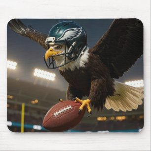 Bald Eagle With a Football and Helmet Mouse Pad