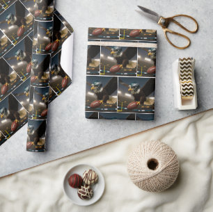 Bald Eagle With a Football and Helmet Wrapping Paper