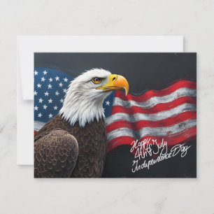 Bald Eagle with American Flag 4th of July Art
