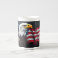 Bald Eagle with American Flag 4th of July Art