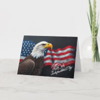 Bald Eagle with American Flag 4th of July Art