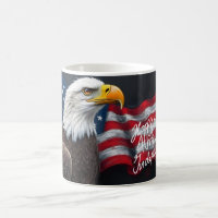 Bald Eagle with American Flag 4th of July Art
