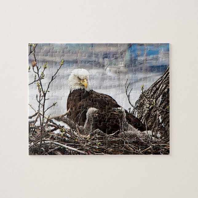 Bald Eagle with eaglets Jigsaw Puzzle (Horizontal)