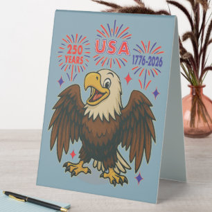 Bald Eagle with Fireworks– USA 250 Years 1776-2026