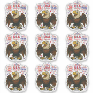 Bald Eagle with Fireworks– USA 250 Years 1776-2026