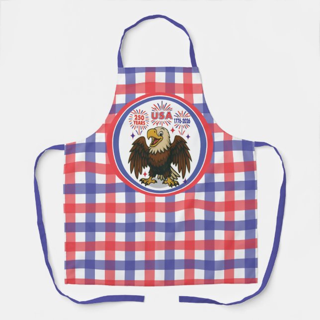 Bald Eagle with Fireworks– USA 250 Years 1776-2026 Apron (Front)