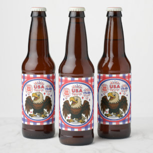 Bald Eagle with Fireworks– USA 250 Years 1776-2026 Beer Bottle Label