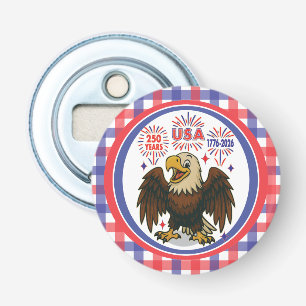 Bald Eagle with Fireworks– USA 250 Years 1776-2026 Bottle Opener