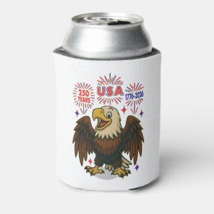 Bald Eagle with Fireworks– USA 250 Years 1776-2026 Can Cooler