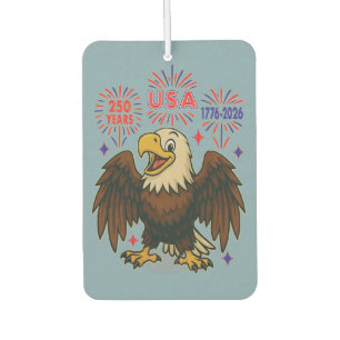 Bald Eagle with Fireworks– USA 250 Years 1776-2026 Car Air Freshener