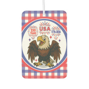 Bald Eagle with Fireworks– USA 250 Years 1776-2026 Car Air Freshener
