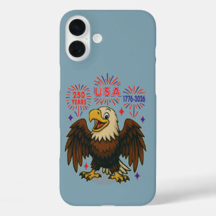 Bald Eagle with Fireworks– USA 250 Years 1776-2026 iPhone 16 Plus Case