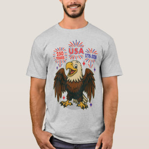 Bald Eagle with Fireworks– USA 250 Years 1776-2026 T-Shirt