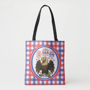 Bald Eagle with Fireworks– USA 250 Years 1776-2026 Tote Bag