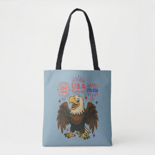 Bald Eagle with Fireworks– USA 250 Years 1776-2026 Tote Bag