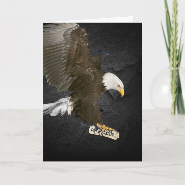 Bald Eagle with Graduation Diploma  Card (Front)