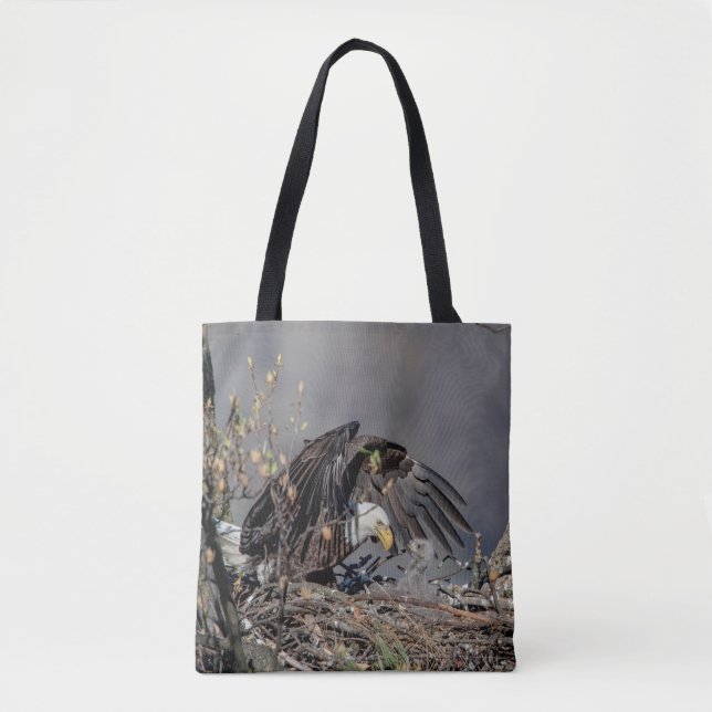 Bald Eagle with her baby Tote Bag (Front)