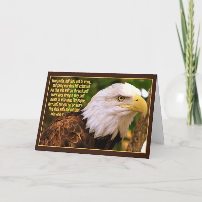 Bald Eagle with Isaiah 40:30-31 Card (Front)