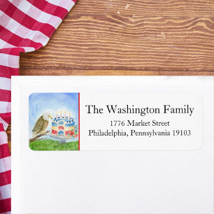 Bald Eagle With Patriotic Cake Return Address Label