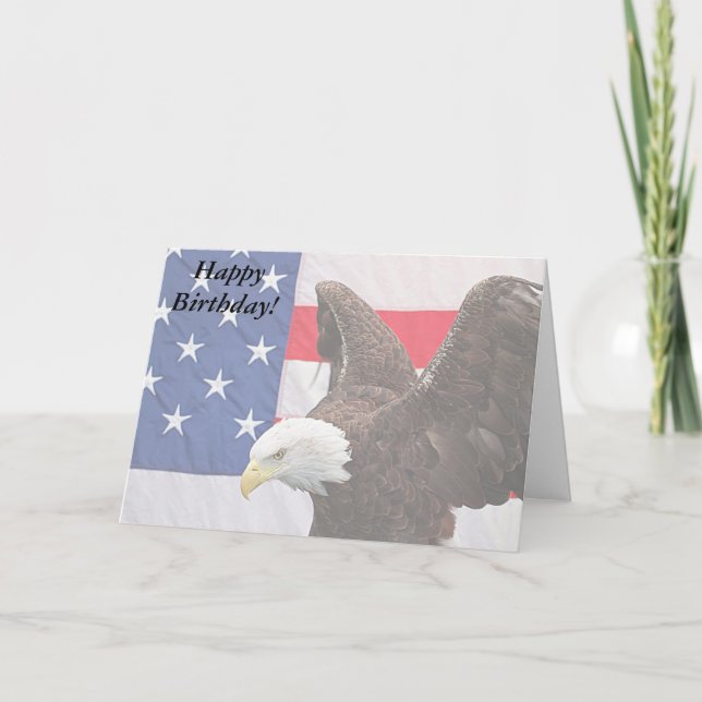 Bald Eagle with the American Flag Card (Front)