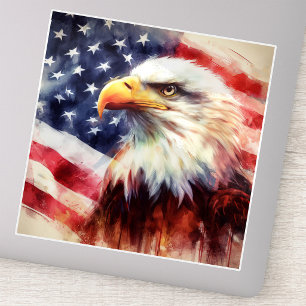 Bald Eagle with United States of America flag