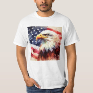Bald Eagle with United States of America flag T-Shirt