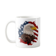 Bald Eagle with USA Flag Patriotic Mug