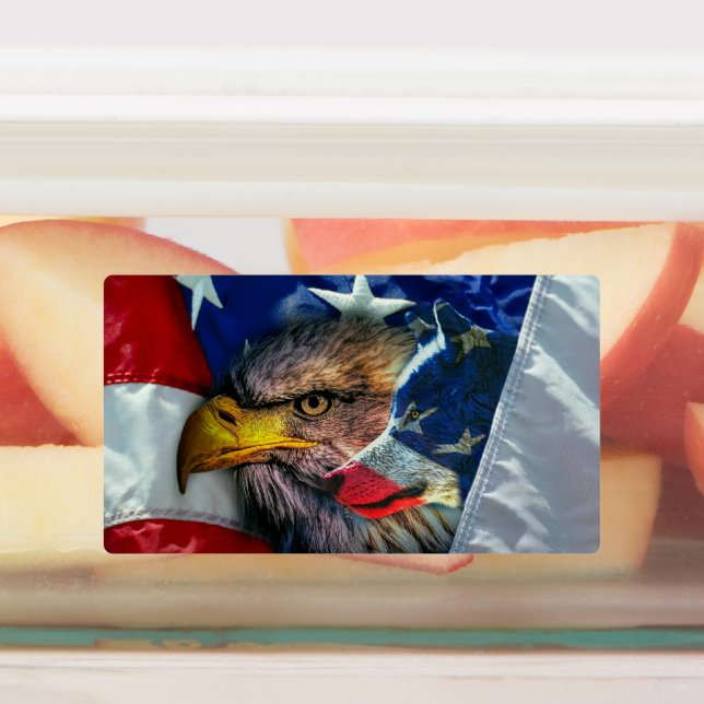 Bald Eagle Wolf American Flag (Affixed)