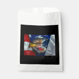 Bald Eagle Wolf American Flag Favour Bag