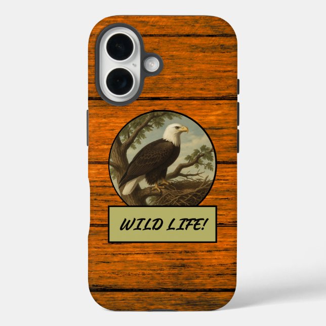 Bald Eagle Wood Grain Case-Mate iPhone Case (Back)