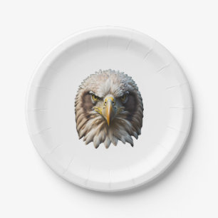 Bald Eagle's Gaze A Glimpse into the Power of Nat Paper Plate