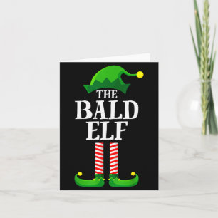 Bald Elf Matching Family Group Christmas Party Pyj Card