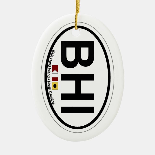 Bald Head Island. Ceramic Tree Decoration (Front)